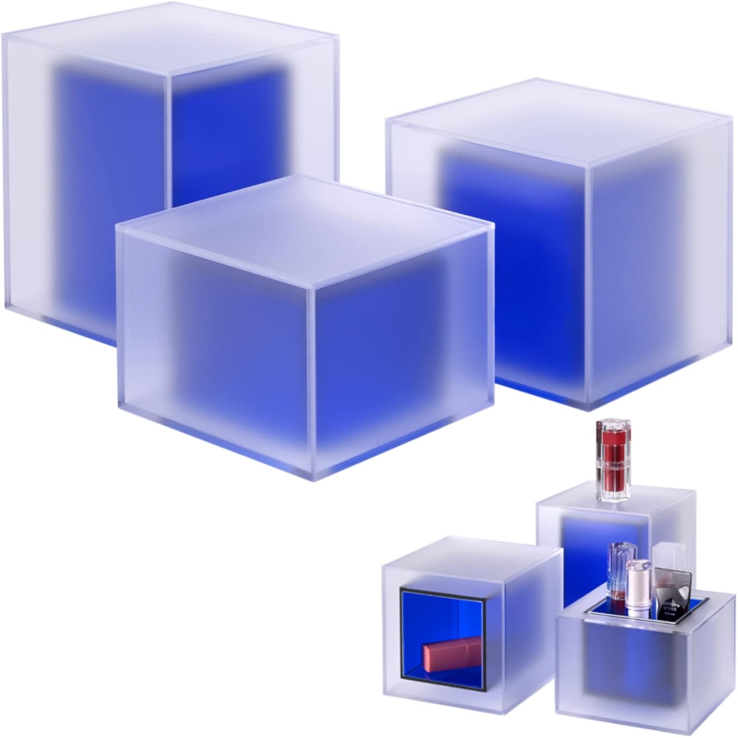 Amazon.com: DECORANY Acrylic Display Cubes 3 Pcs Acrylic Rectangle ...