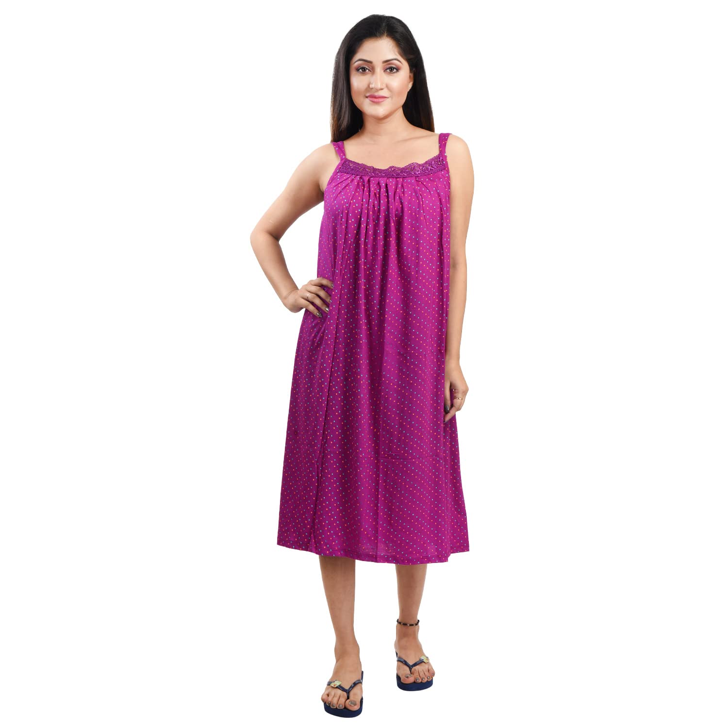 Piyali's Creation Women's Pure Cotton Sleeveless Purple Square Neck Nighty for Women, Ladies & Girls | PCW00001477 - Review, Price and Buying Guide