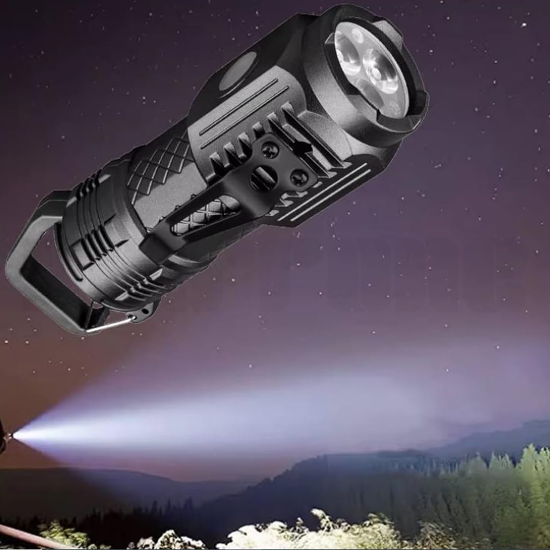 Marrone Three-Eyed Monster Mini Super Power Flashlight, Flash Light Rechargeable LED Pocket Flash Lights, Portable Rechargeable LED Flashlight Torch 5 Light Modes Camping Light Mini LED Flashlight-picture-16