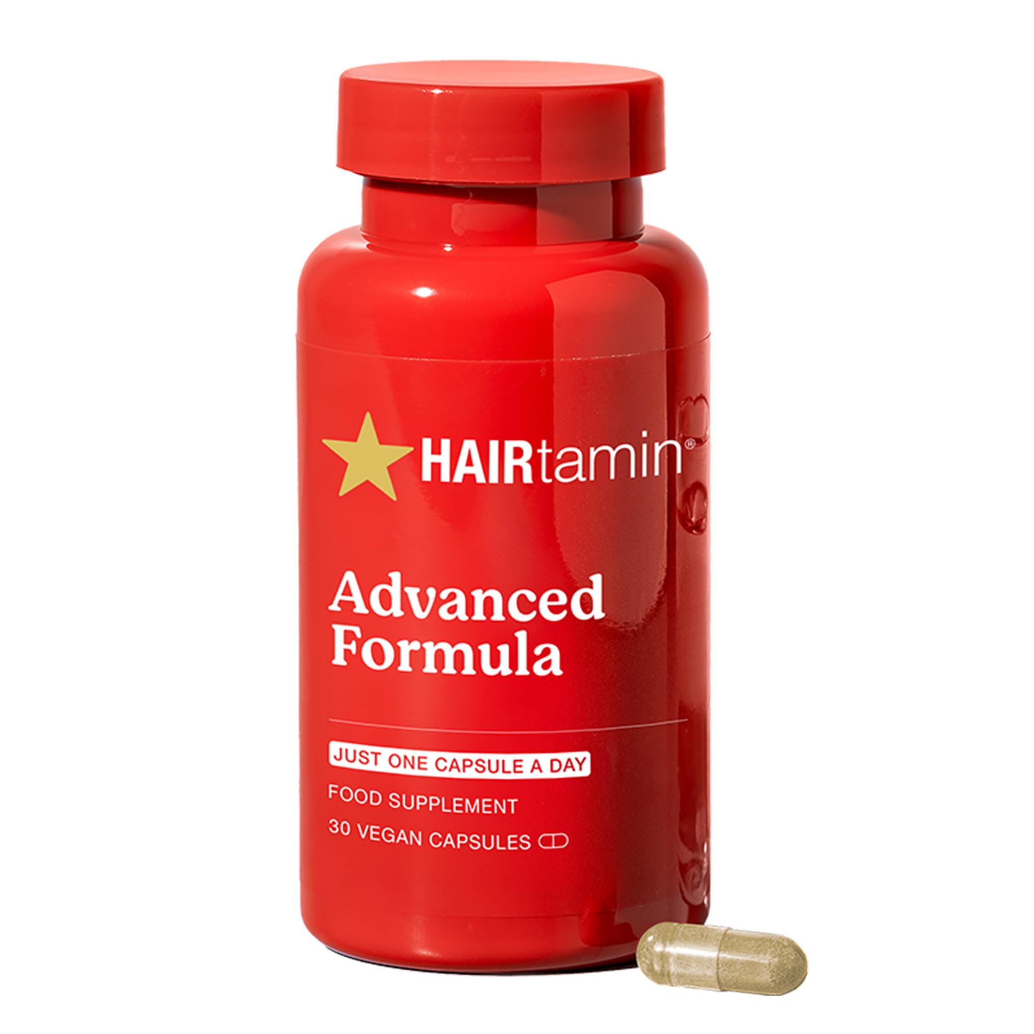 HAIRtamin Advanced Formula 1 Month, suplemento dietético natural contra la caída del cabello en mujeres y hombres durante un mes