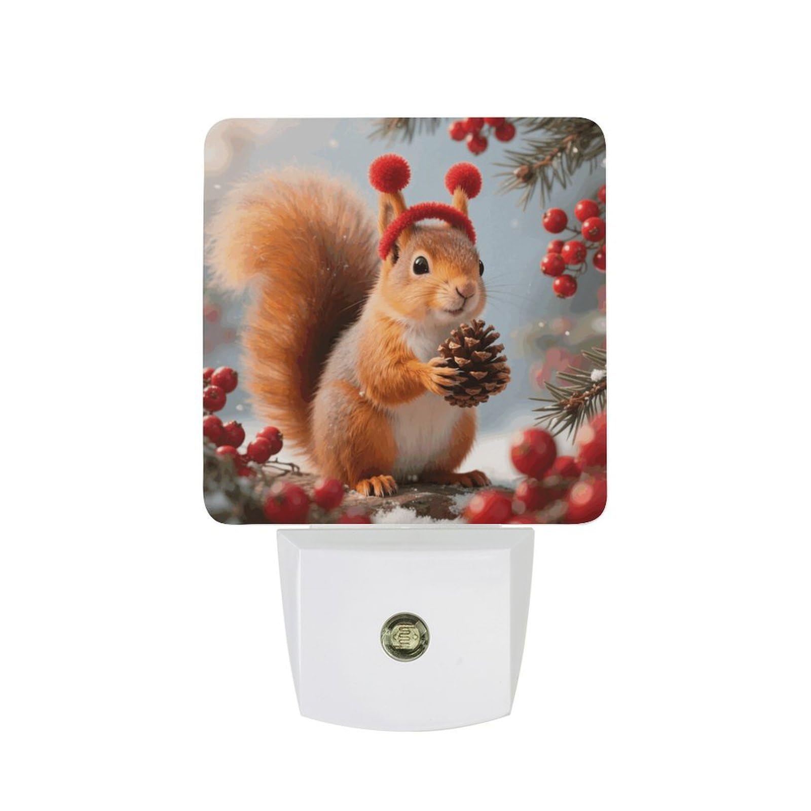 FodPand Night Light Plug Into Wall with Dusk to Dawn Sensor 0.5w Modern LED Squirrel Plug in Night Lamp Warm White Glow Nightlight for Bedroom Hallway Kitchen Bathroom Stairs Corridor