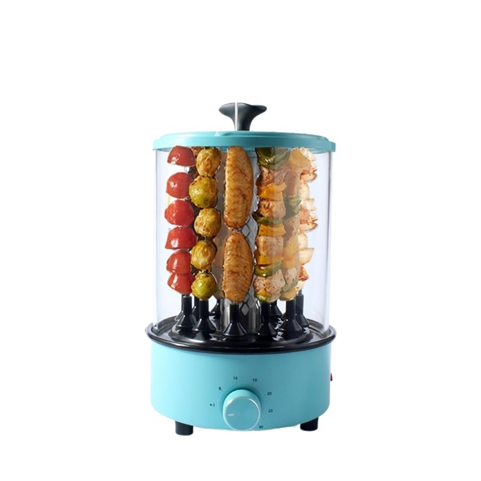 Frytkownice, Piekarnik elektryczny automatyczny obrotowy szpikulec bezdymny grill Grill Cup BBQ Kebab maszyna rożna pieczeń domowa kuchenka grzewcza(Blauw)