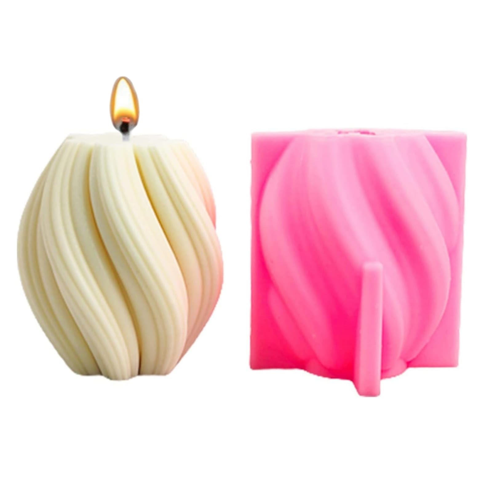 SOFTCREATO 3D Wave Twisted Rotating Irregular Geometric Silicone Candle Mold, Irregular Pillar Swirl Candle Mould for Candle Making Soap Mold Fondant Chocolate Cake Baking Mould for Soy Wax, Soap,DIY-image-40