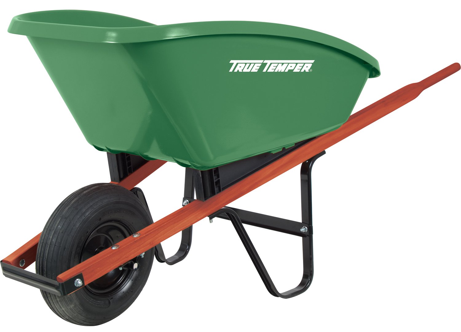 True Temper SP5 Poly Wheelbarrow, 5-Cubic Foot Capacity