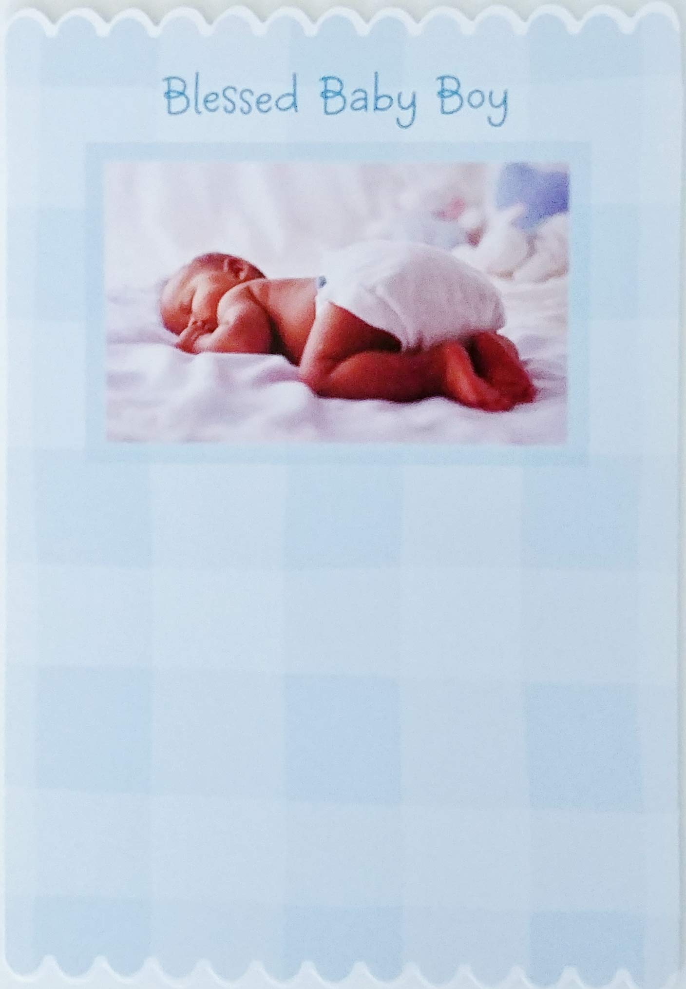 Greeting Card Blessed Baby Boy - Birth of New Baby Black African American Congratulations Religious May This Gift From Above Be Your Family's Delight