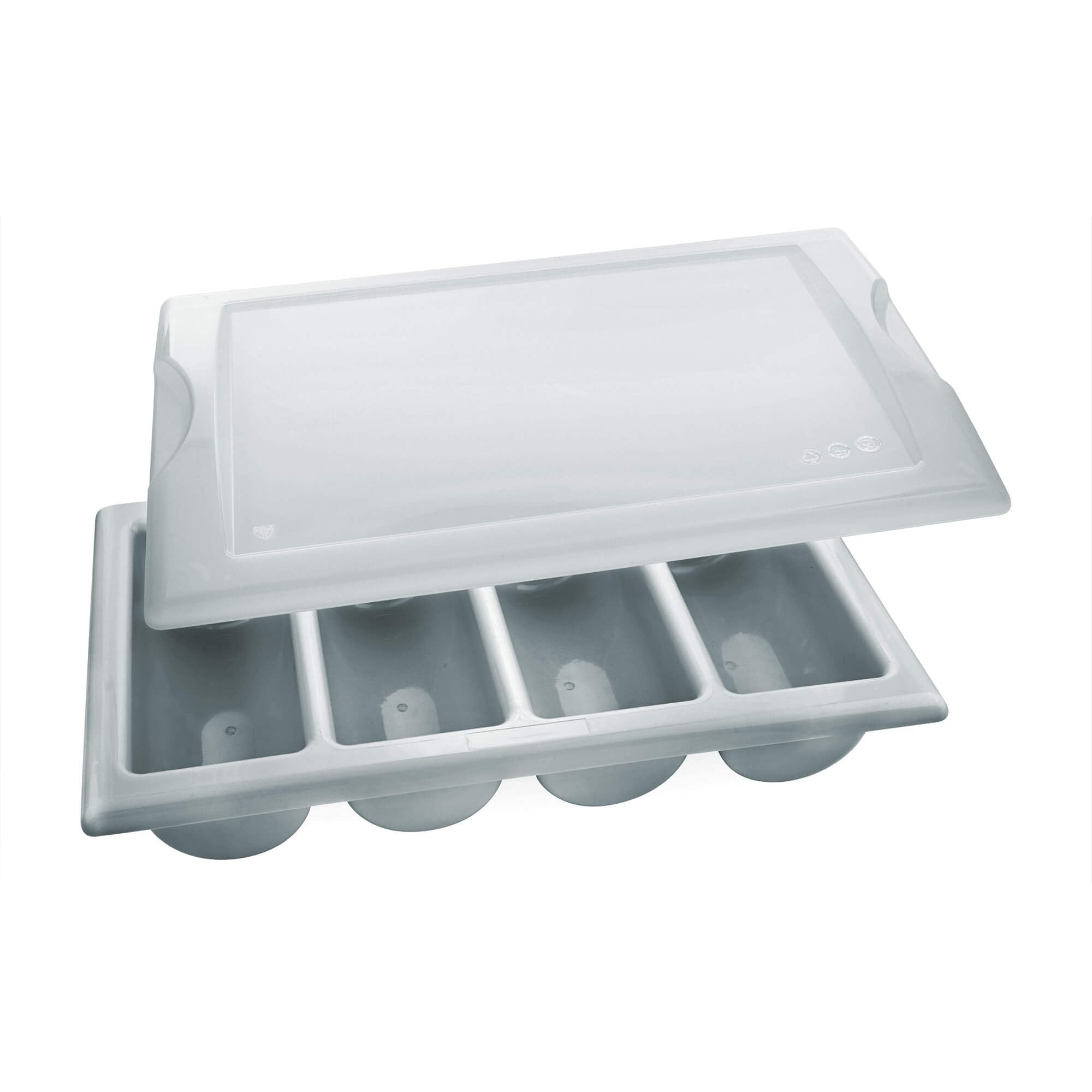 GRÄWE cutlery tray, 4 empty compartments, complies with catering standard 1/1, incl.lid.