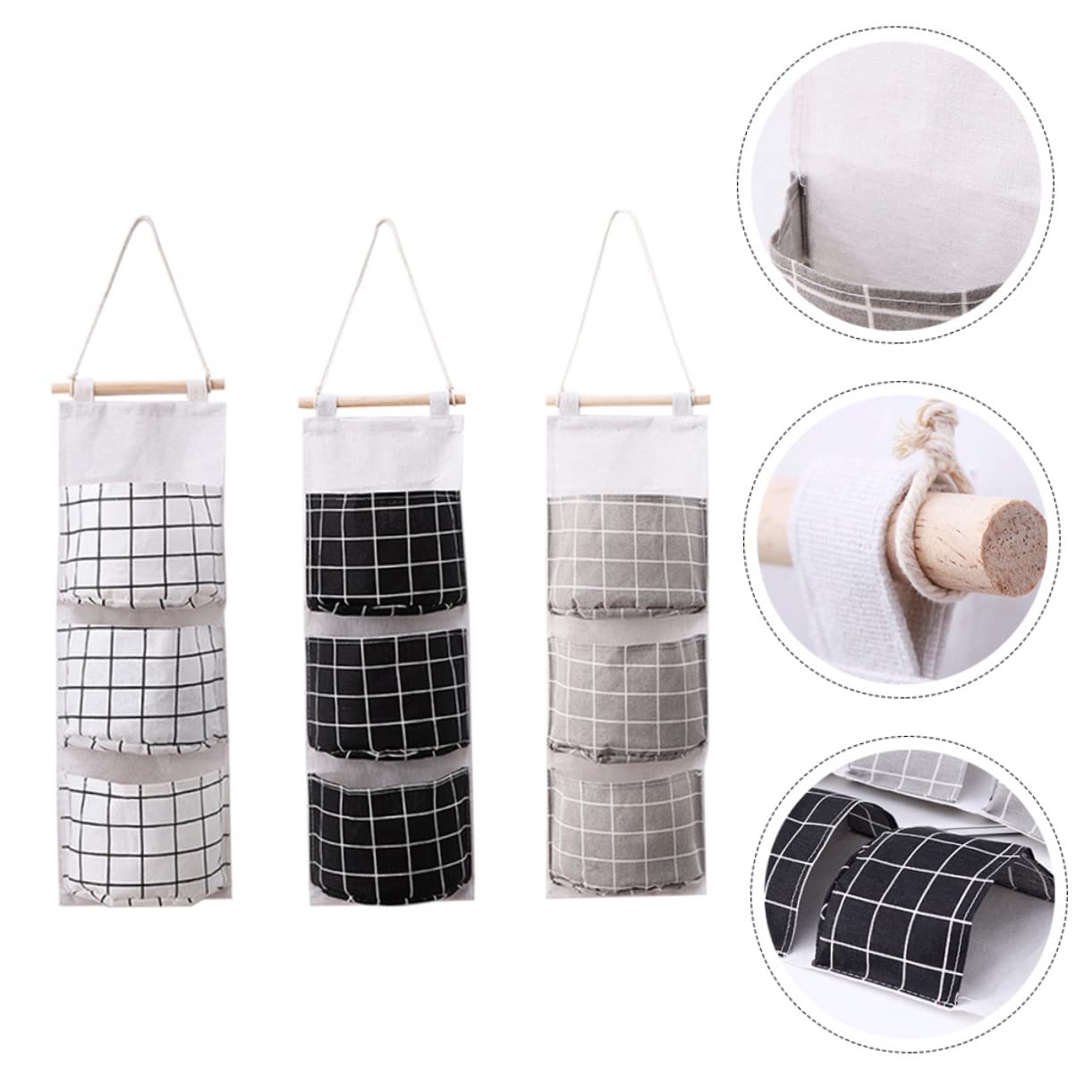 Alipis 3Pcs Creative Hanging Storage Bags with Wall Mounted Organizer for Bedroom Bathroom Kitchen Stylish Design for Home Organization