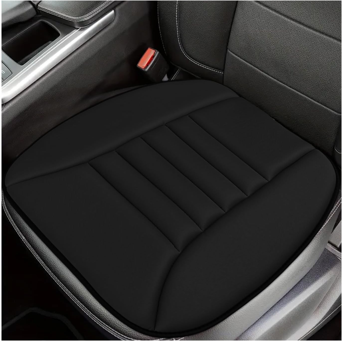 Sun Walker Car Seat Cushion, 1.2" Thick Memory Foam Auto Seat Protector Pressure Relief Pad, Nonslip Bottom Mat Comfort Driving Seats Cover for Truck SUV Sedan, Car Accessories (Black)