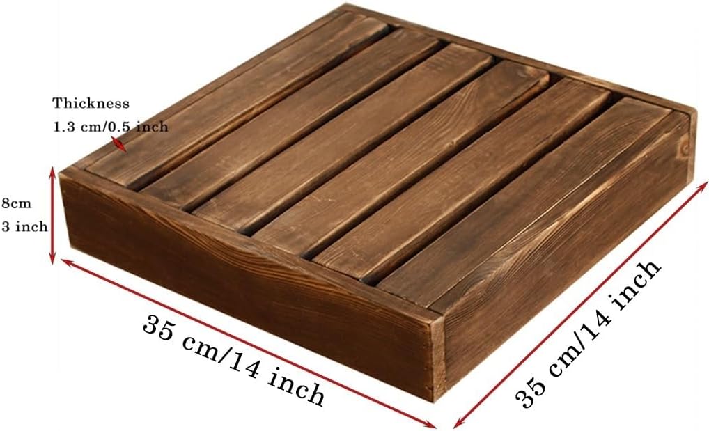 Caddies Plant Caddy Outdoor, Wooden Rolling Plant Stand With Hidden Casters,square Plant Dolly With 360° Universal Wheel, Plant Roller Base Indoor,Load Capacity 110 Lbs (35CM)
