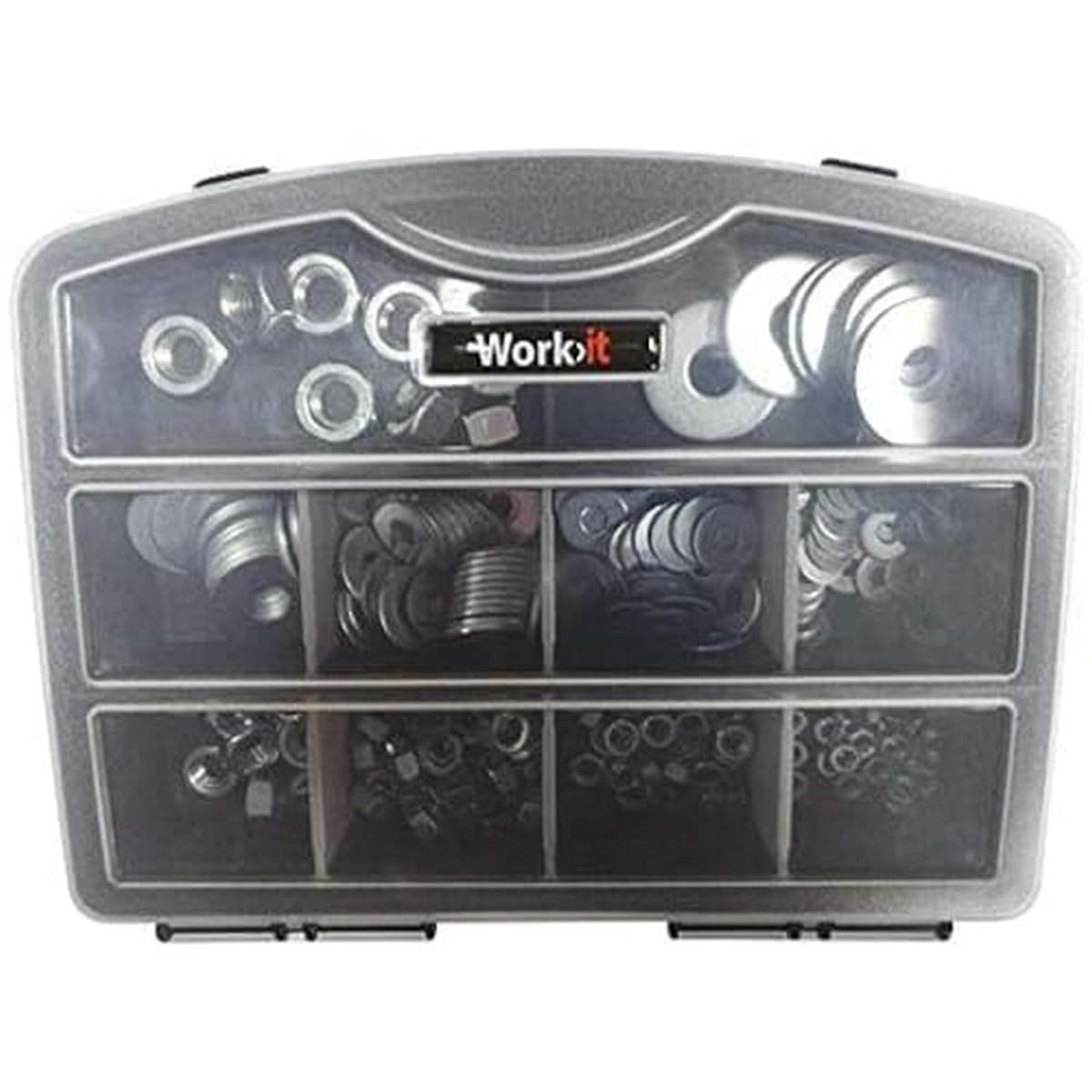 Home>it Washers and Nuts in Assortment Box with 216 Pieces, All Grey