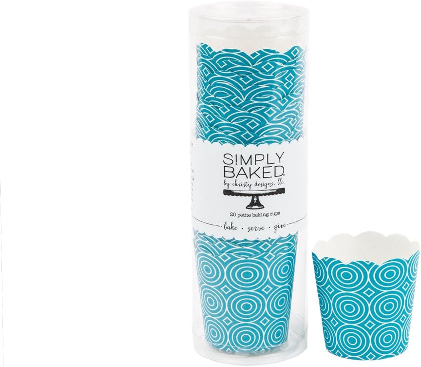 Simply Baked Paper Baking Cup, 20-Pack, Turquoise Circles