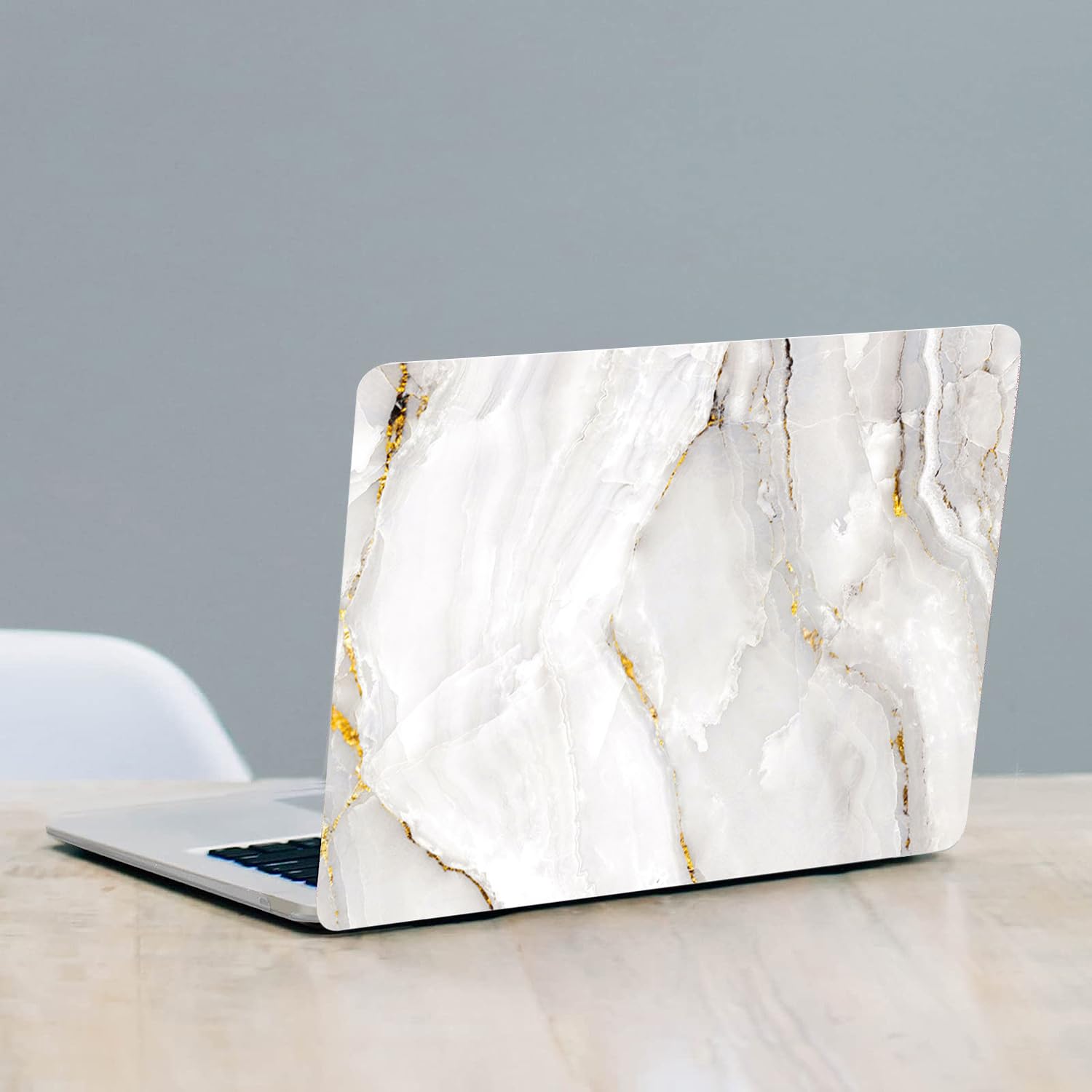 Funda Compatible con Macbook Air 13 Pulgadas 2020 2019 2018 Versión A1932 A2179 A2337 M1 con Pantalla Retina Touch ID, Plástico Carcasa Cubierta Protectora & Cubierta para Teclado - Mármol Blanco