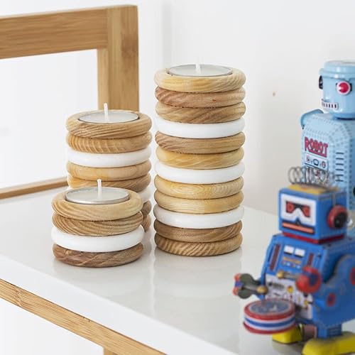 Miniatura 4 de 20 anillos de madera para manualidades de 4 pulgadas, grandes anillos de madera natural sin terminar de 3.780 in, anillos de madera maciza de