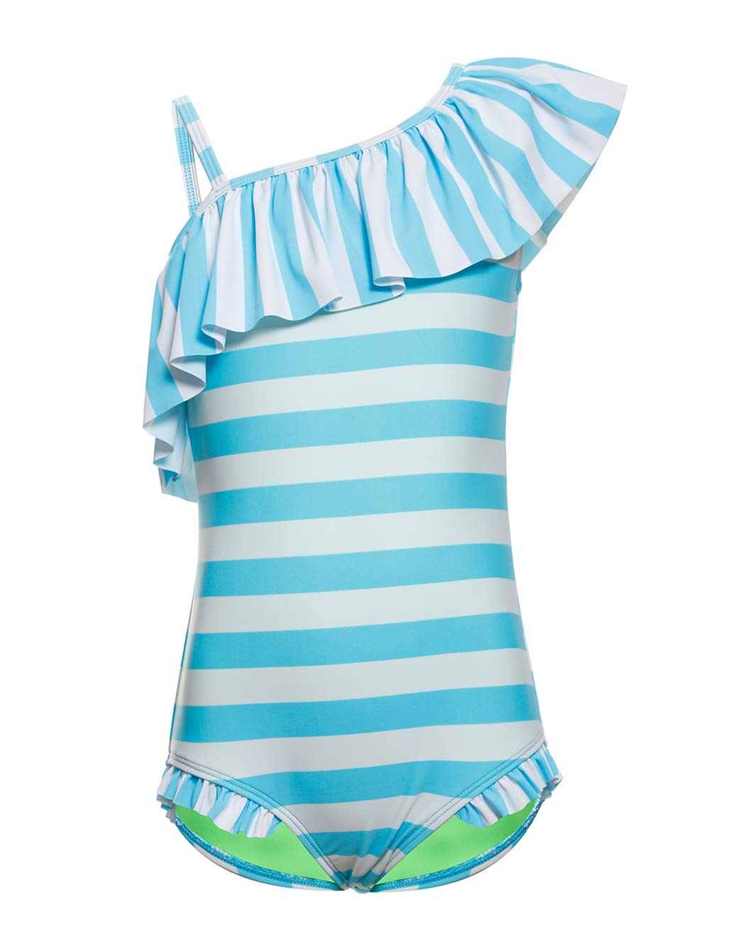 Kids Ruffles Off Shoulder One Piece Bathing Suit for Girls