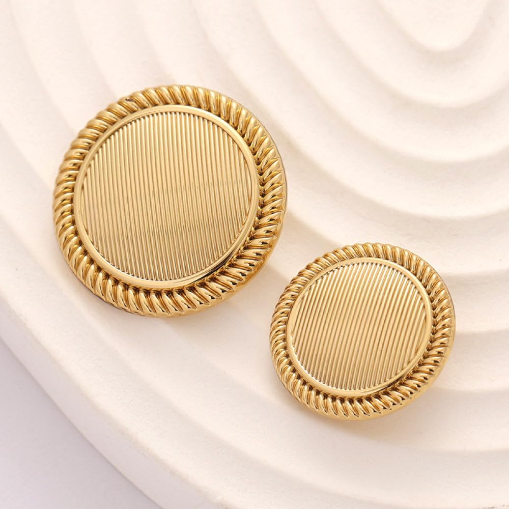 El botón, 10 Piezas de Rayas Doradas, for Ropa Mujer o Hombre, cárdigans(20mm)