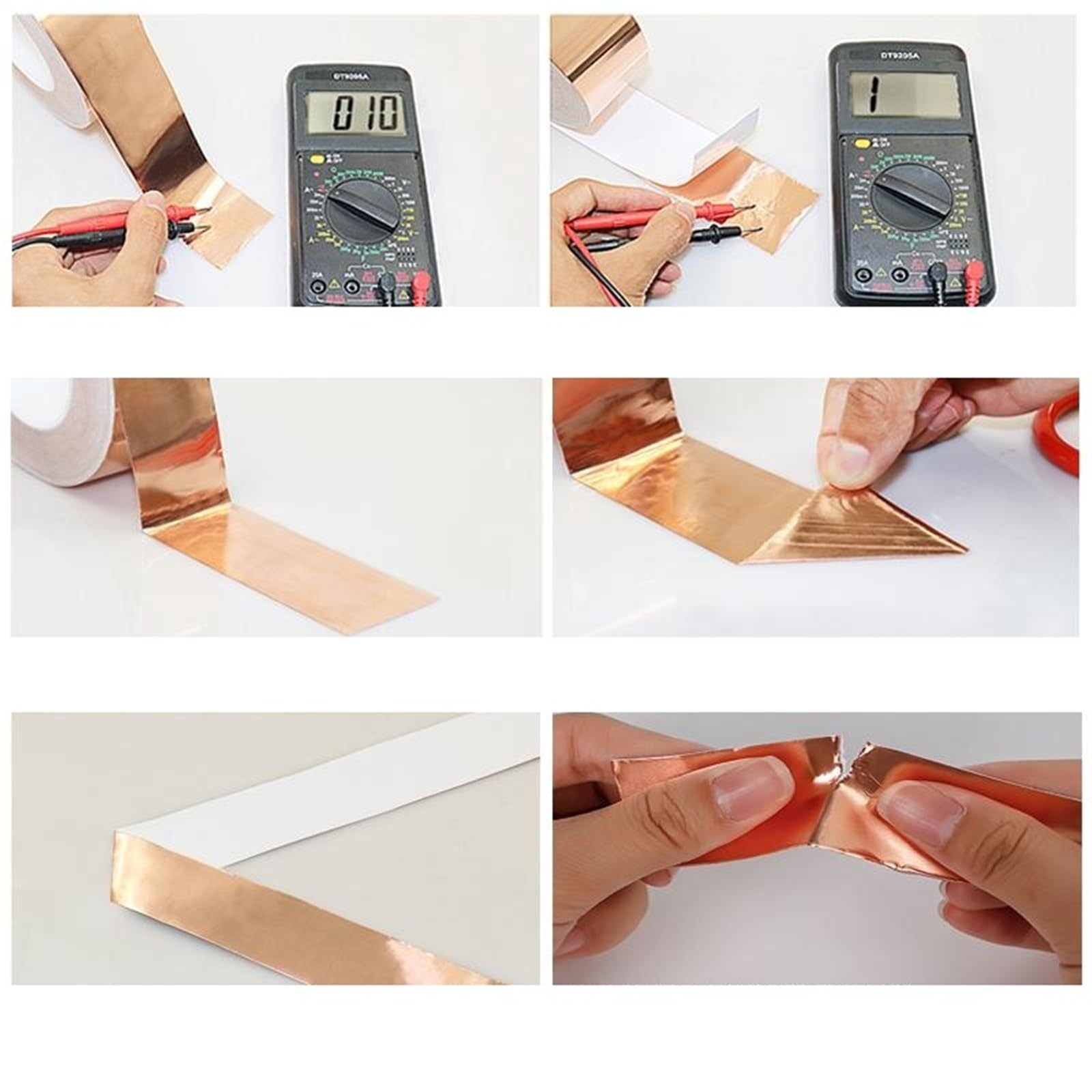 Nastro di Rame Nastro Adesivo conduttivo in Lamina di Rame, Nastro in 20M 10M monofacciale 3-15mm schermatura EMI Riparazione(20M,10mm)