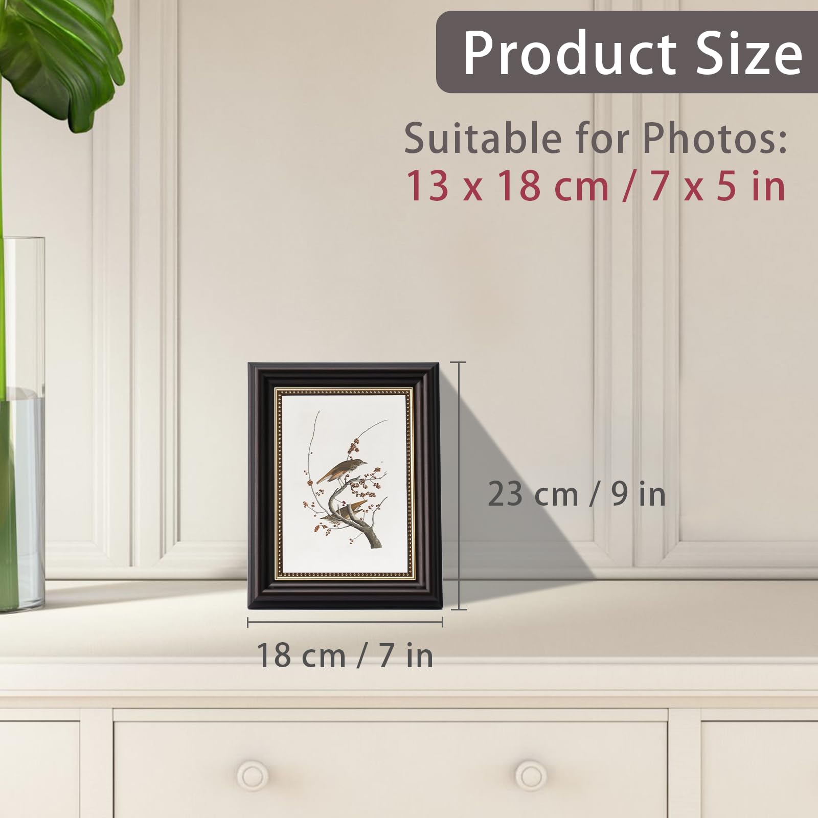 Cornice Portafoto Shabby Chic In Legno Vecchio – 13x18 Cm – Con Supporto Verticale