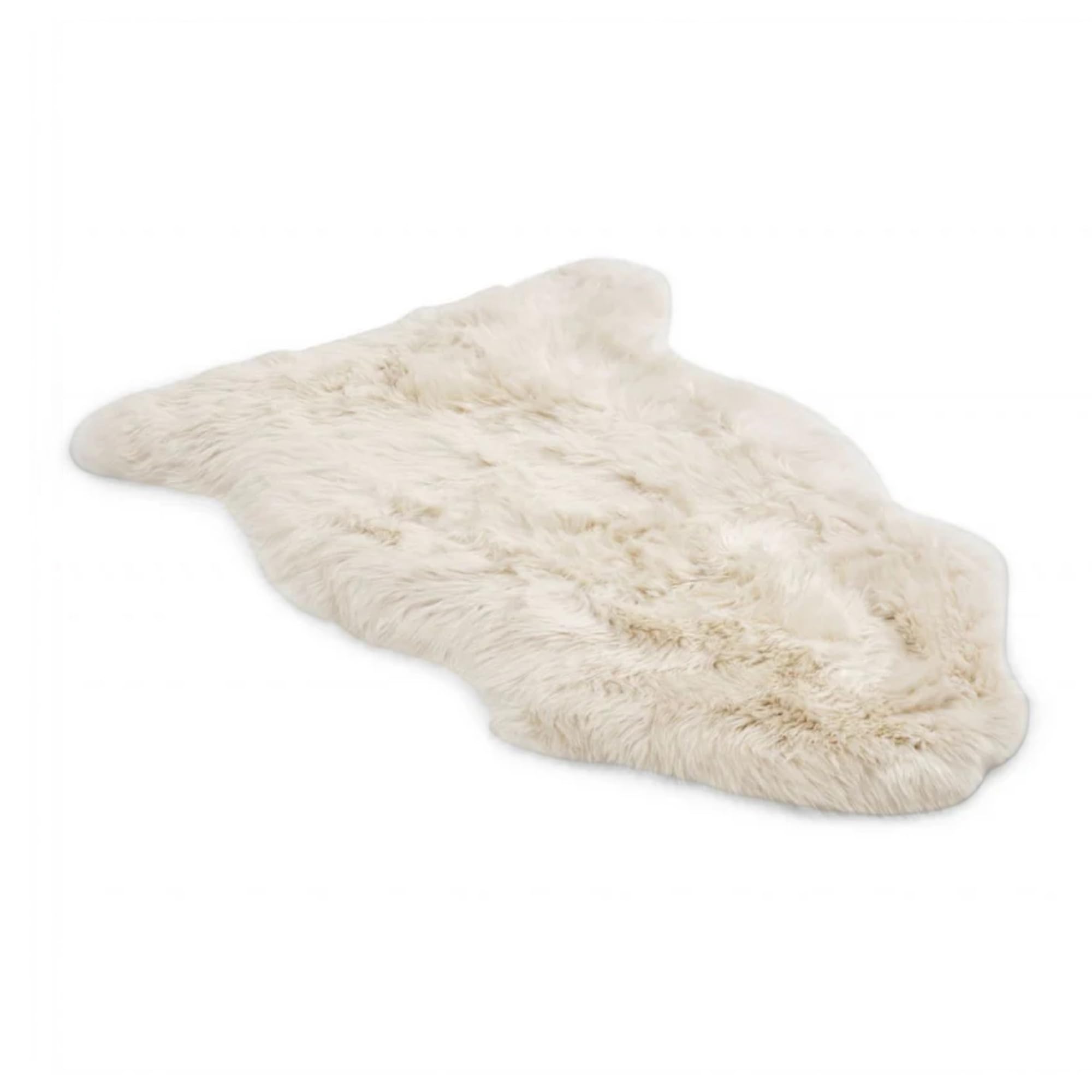 Luxury Genuine Sheepskin Rug – 100% Real Wool Natural Soft Silky Fluffy Hide, Premium Sheepskin Throw for Bedroom, Sofa or Floor, Warm & Breathable Home Décor Accent (90 x 60 cm) (Beige)