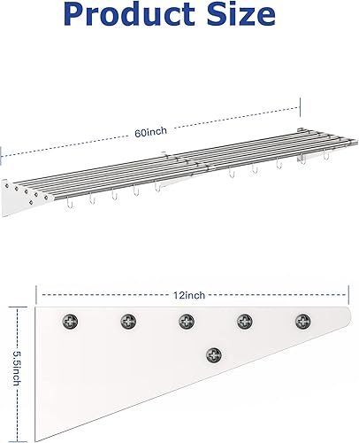 Miniatura 9 de RIEDHOFF Estante de cocina de metal para almacenamiento y organización, certificado NSF Estante de montaje en pared de acero inoxidable de 12 x 36