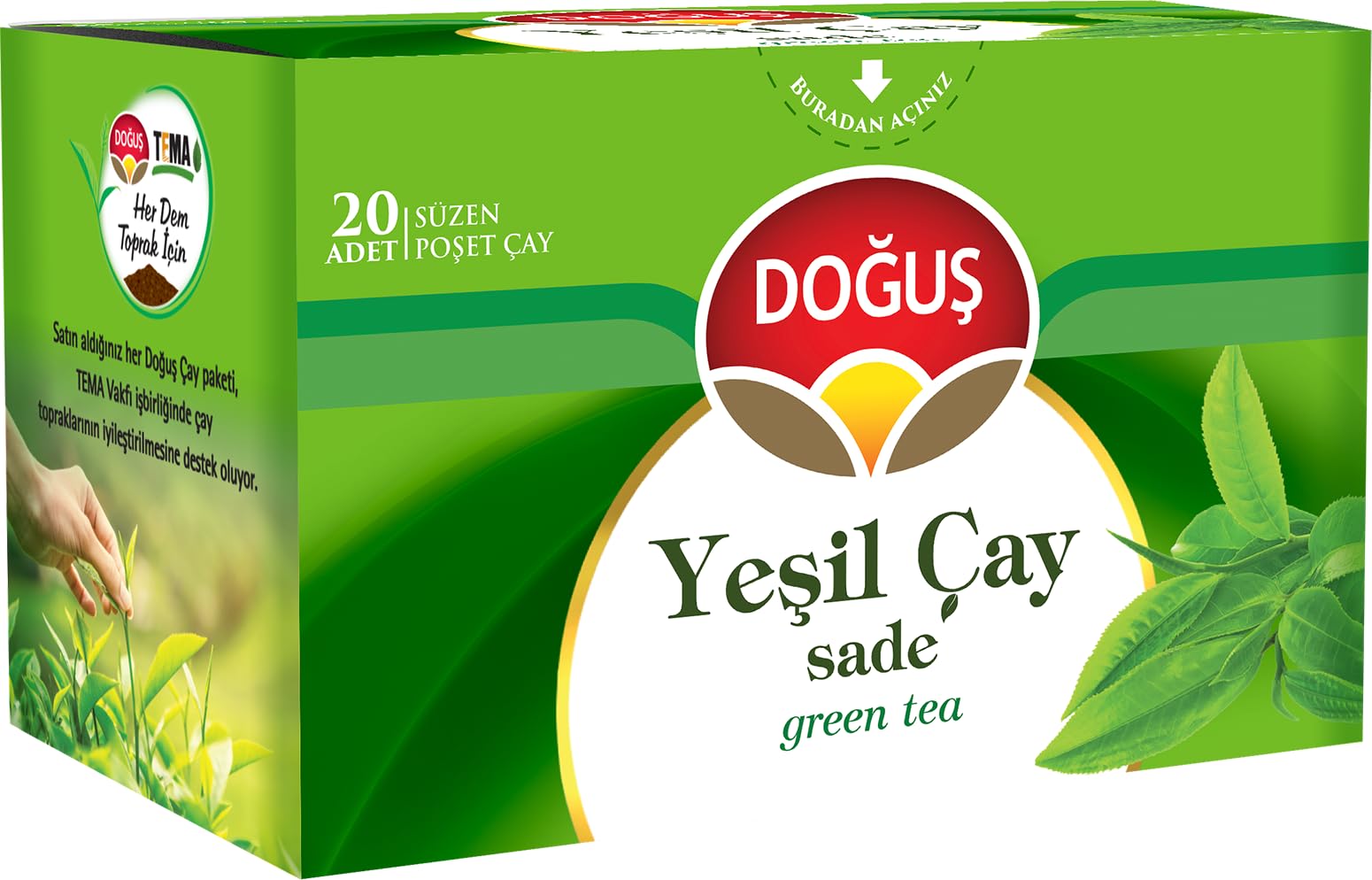 Doğuş Yeşil Çay, Sade, 12'li Paket (12 x 20 Adet)