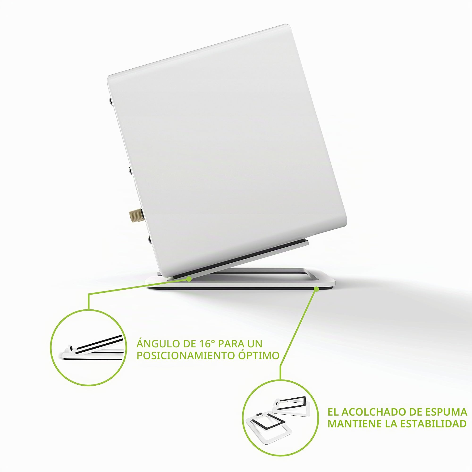 Kanto S2 soporte de altavoz Mesa Blanco - Soporte para altavoces (Mesa, 2,7 kg, Blanco, 0 - 16°, China, 34 mm)