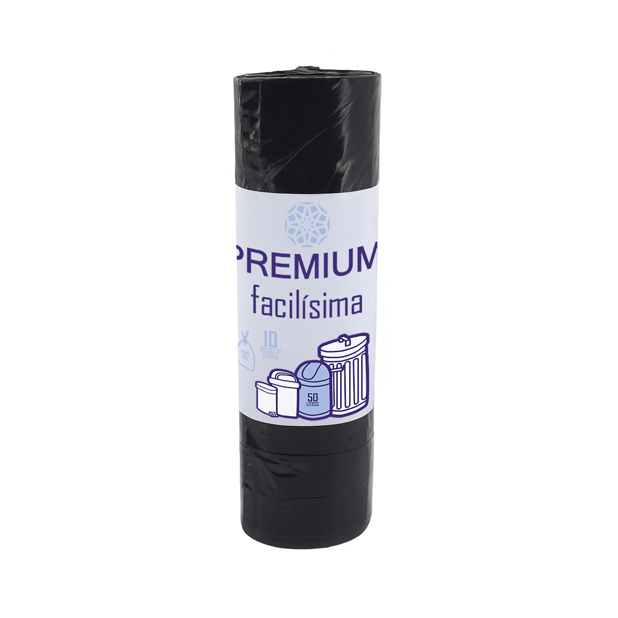 Pamex - Bolsa Basura 50L 70x75cm Cierre Fácil Para Papeleras Basuras Desechos Rollo 10 Bolsas (28)