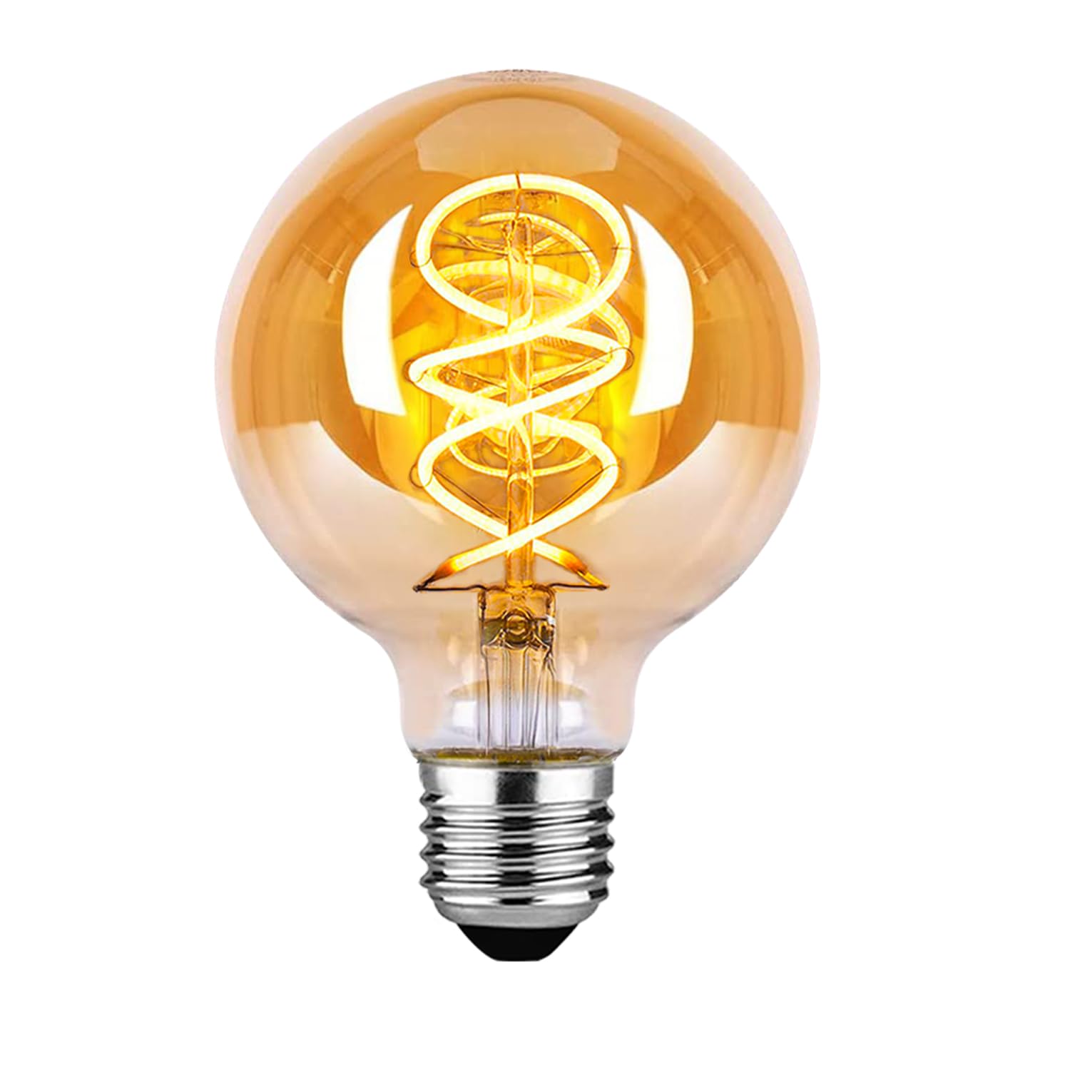 BNITITU Edison LED Vintage Glühbirne, Dimmbar Glühbirne E27 4W LED Warmweiss, Vintage Edison Dimmbar lampe E27 Ideal für Nostalgie und Retro Beleuchtung - Bernstein - 1 Stück（G80 HPS）