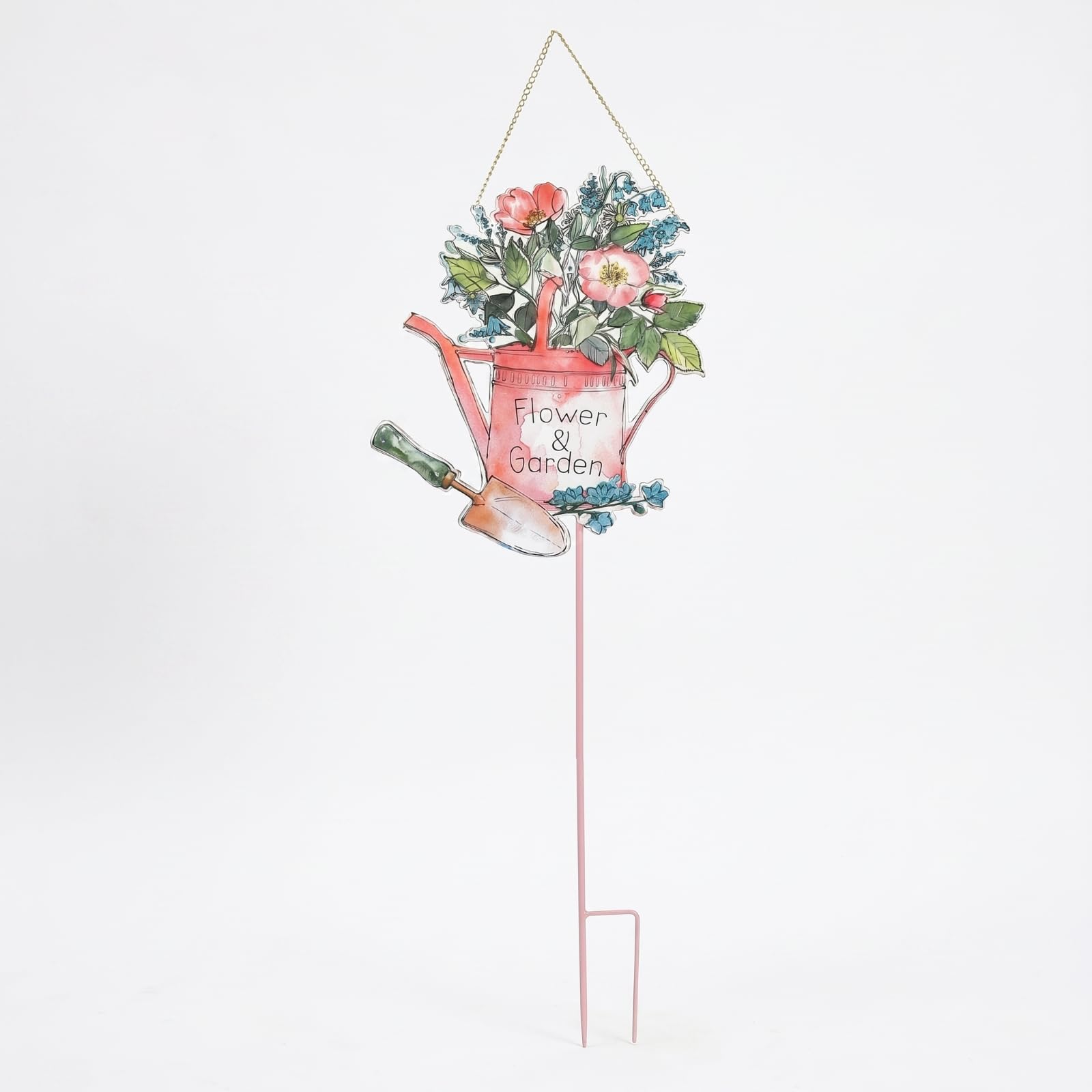Asta Decorativa con Gancio Decorativo Giardino Stabile Decorazione per Appassionati di Giardinaggio, Blu