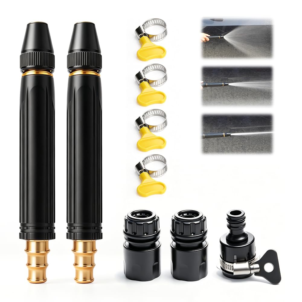 Home High-Pressure Car Wash Water Gun, 2026 Upgraded High Pressure Hose Nozzle, Adjustable Spray Patterns, for Watering Plants and Vegetables, and Car Washing (2pcs)
