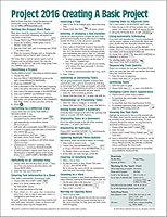Microsoft Project 2016 Quick Reference Guide Creating a Basic Project - Windows Version (Cheat Sheet of Instructions, Tips & Shortcuts - Laminated Card) 1944684069 Book Cover