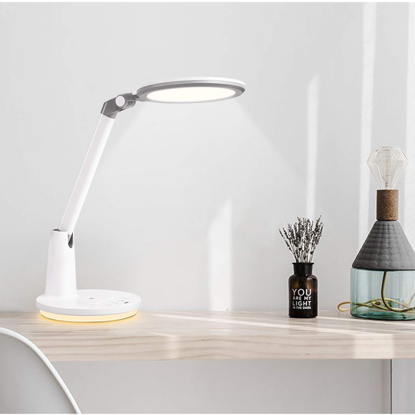 Lampa stołowa do czytania 19W LED Lampa biurkowa z ślizgającym się ściemnianiem, automatycznym czasem i inteligentnym photography Dotknij Lampa biurkowa do biura domowego lampka biurkowa