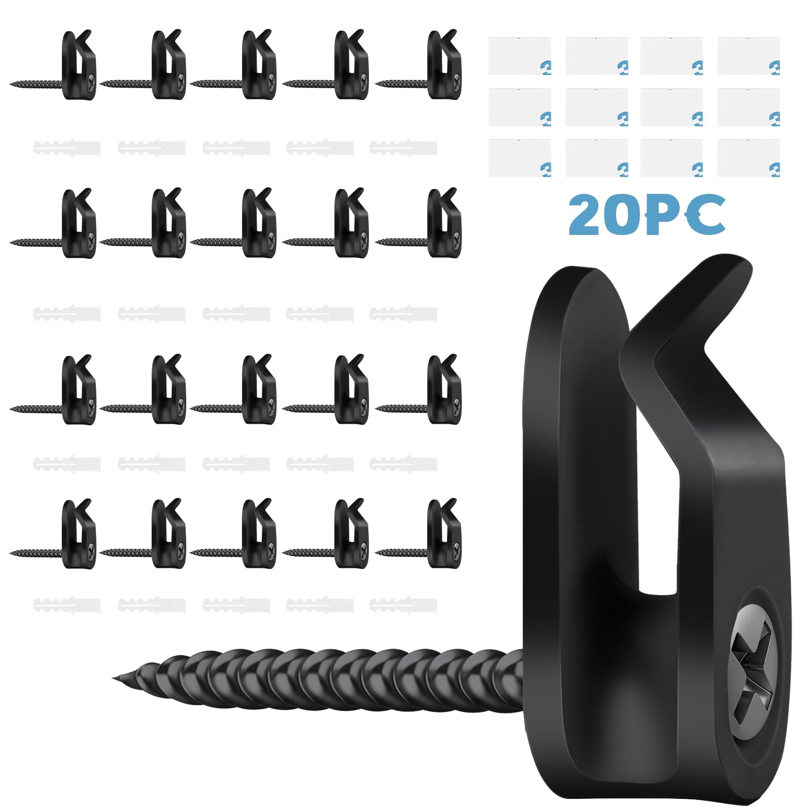 HOTUT Ganci a Vite Q-Hanger, 20 Pcs Ganci da Soffitto a Vite in Metallo, Ganci per Luce Esterna Interni, Ganci Avvitabili per Interni Esterni Appendere Piante in Vaso, Decorazioni Natalizie, Lanterne