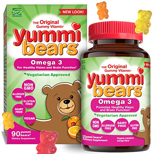 Yummi Bears Fish Free Omega 3 with Chia Seed Supplement for Kids, 90 Gummy Bears