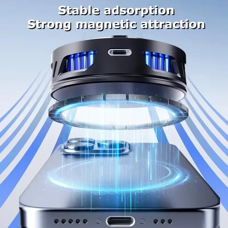 Image of BKN SL-18 Ultra Fast -3 degree Cooling Mobile AC Fan Magnetic Radiator | 2 Gears Cooling Type C USB Powered Fan Cooling Radiator Game Cooler for Mobile Phone Gaming, Live Streaming