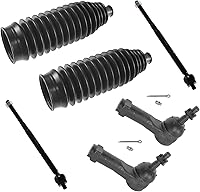 Vista 10 de TRQ Kit de dirección interior y exterior para lado del conductor y del pasajero delantero, con cremallera de dirección y fuelle de piñón compatible