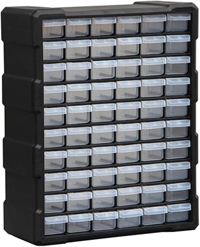 Caja de herramientas de gabinete de almacenamiento de plástico de 60 cajones, piezas de almacenamiento de hardware y gabinete de manualidades,