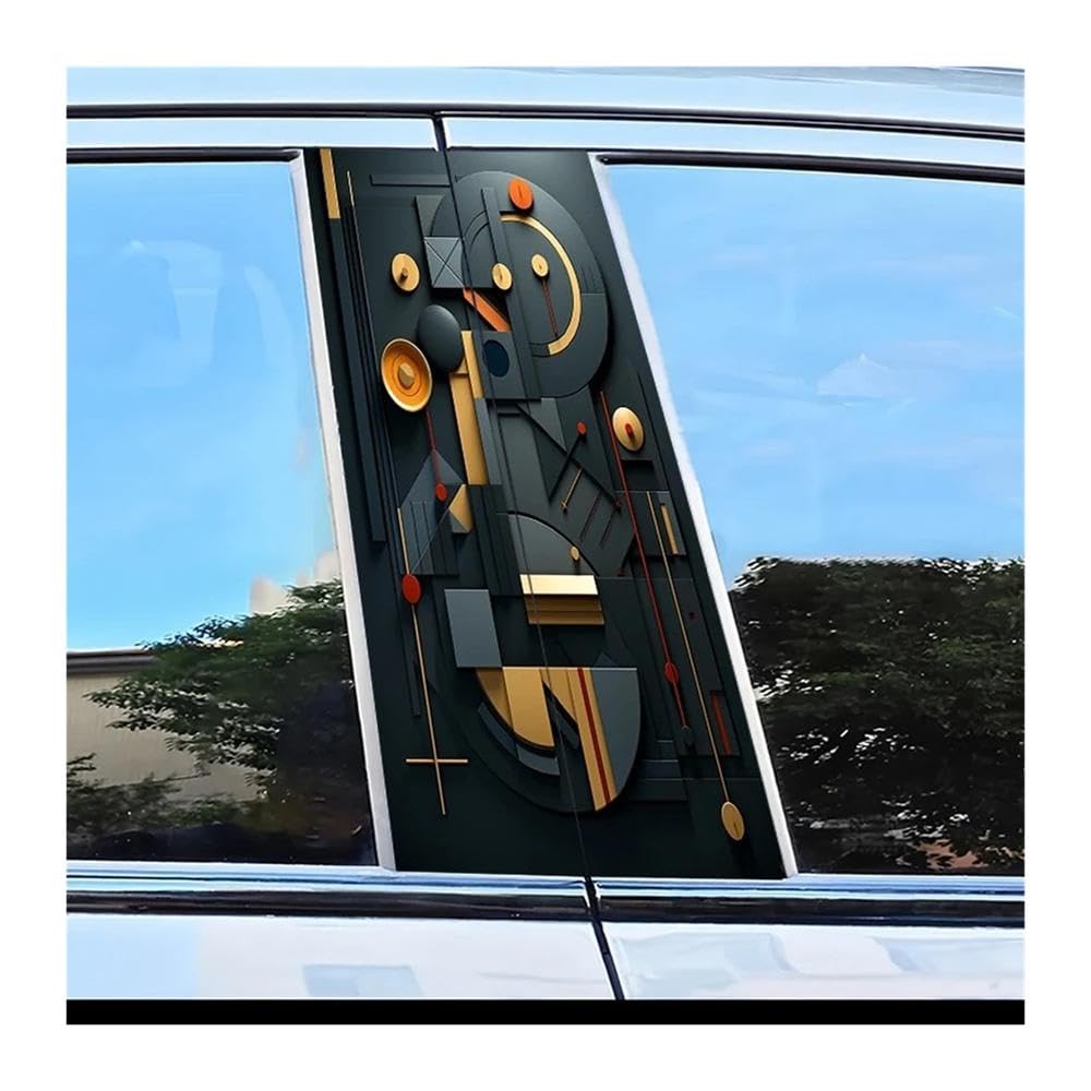 Body Parts 2pcs Car Door Pillar Decoration Sticker Geometric Abstract Pattern Scratch Resistant Film