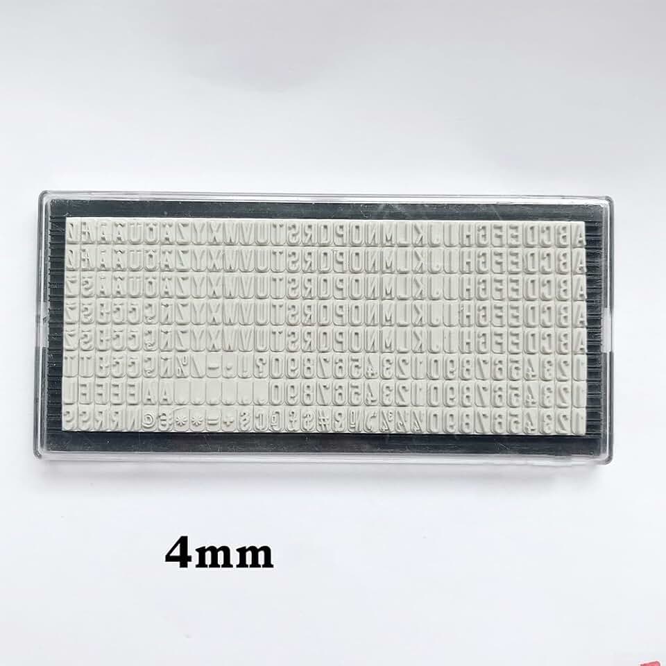 Carimbos de borracha personalizáveis, conjunto de carimbos de letras DIY com tipo reutilizável para artesanato de escritório, kit de vedação de texto ajustável, placas de fonte multitamanho 3 mm 4 mm