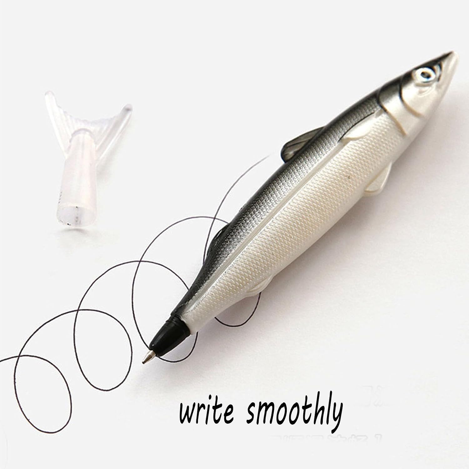 7-Pack Novelty Fish Pens, Creative Ocean Theme Ballpoint Pens, Unique Fish Shape Design Collectible Writing Tools, 0.5mm Black Ink Refills, Fun Stationery For School Ofiice image 4