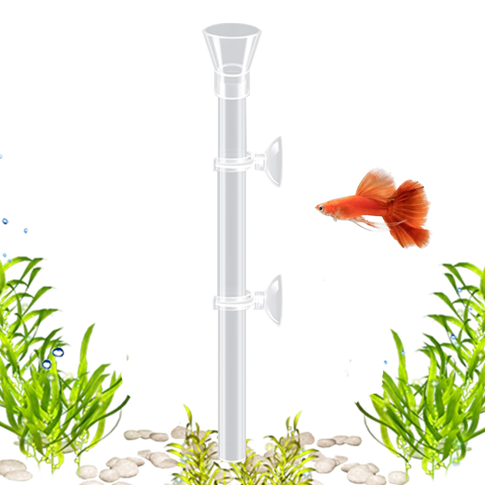 Fish Tank Feeding Tube,Acrylic Aquarium Accessories - Dwarf Shrimp Food Feeding Tube,for Food Control Maintenance Aquatic Pets Crayfish Snails Home Office