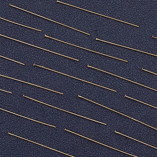 Beebeecraft 100Pcs/Box Flat Head Pins 18K Gold Plated Beading Pins 50mm Jewelry Head Pins for Earring Beading DIY Craft - Image 4