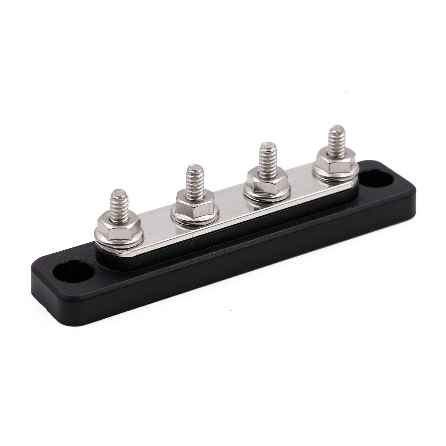 100 Amp wspólna szyna 4 (3/16"-24) ćwieki magistrala bar rozdzielcza zaciski zasilania ziemne z pokrywą do 12 V - 48 V DC