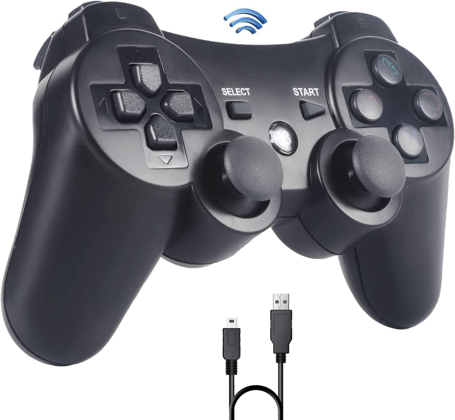 Sefitopher Wireless Controller for PS3, Bluetooth Gamepad with DualShock & Charging Cable, Compatible with PlayStation 3 (Black)