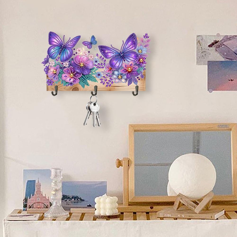 Landical 25-Piece Butterfly Diamond Painting Wall Hook Kit - DIY Adhesive Hooks