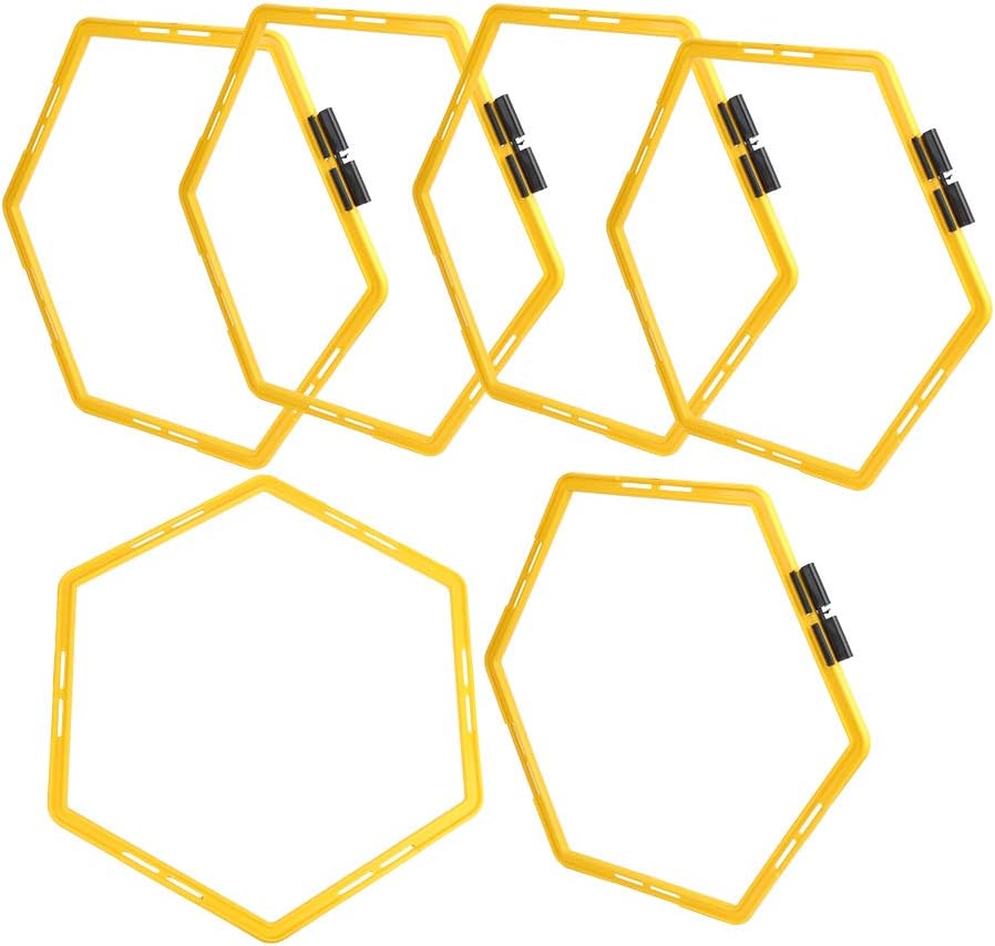 Vbest life 6Pcs Hexagonal Agility Training Rings Polygon Circle Tennis Soccer Football Basketball Training Equipment