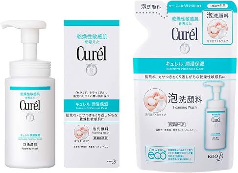 Kyurel Foaming Wash, 5.1 fl oz 150 ml & Foaming Cleanser, Refill, 4.4 fl oz 130 ml