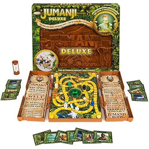 Spin Master Games - Jumanji - das actiongeladene Familienspiel, Deluxe-Version mit Spielcomputer inkl. Licht- und Soundeffekten; für 2-4 mutige Abenteurer ab 8 Jahren Cover