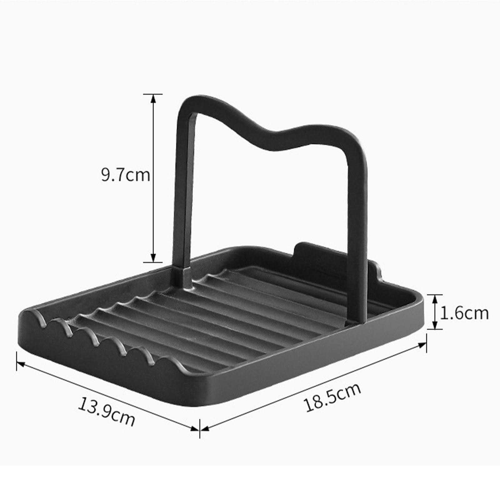 Soulnioi Pot Lid Holder, Spoon Rest with Lid Holder, Kitchen Utensils Rest with Drip Pad - Image 2