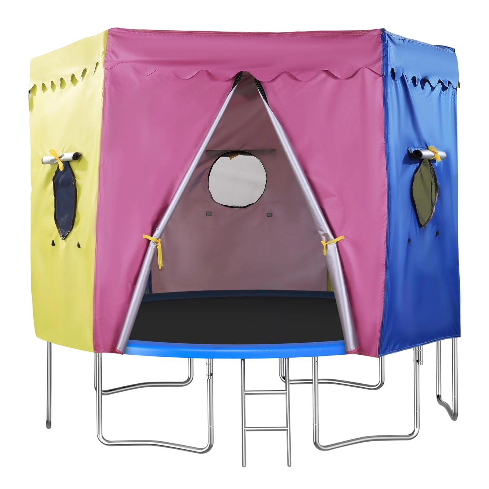 10FT Trampoline Tent, Trampoline Top Round Shade Cover, Waterproof And Sunscreen Fabric Accessories Enclosures Sunscreen Tarp Protective For Birthday Parties, Picnics, And Community Activities
