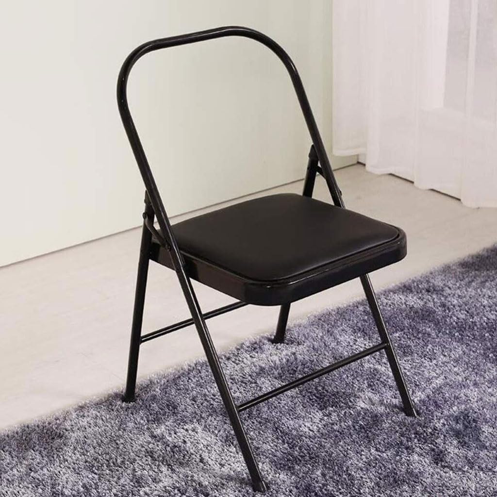 Sedia Yoga Iyengar Pieghevole Con Doppia Trave - Design Portatile Senza Schienale E Poggiapiedi Antiscivolo Per Pilates E Esercizi Domestici